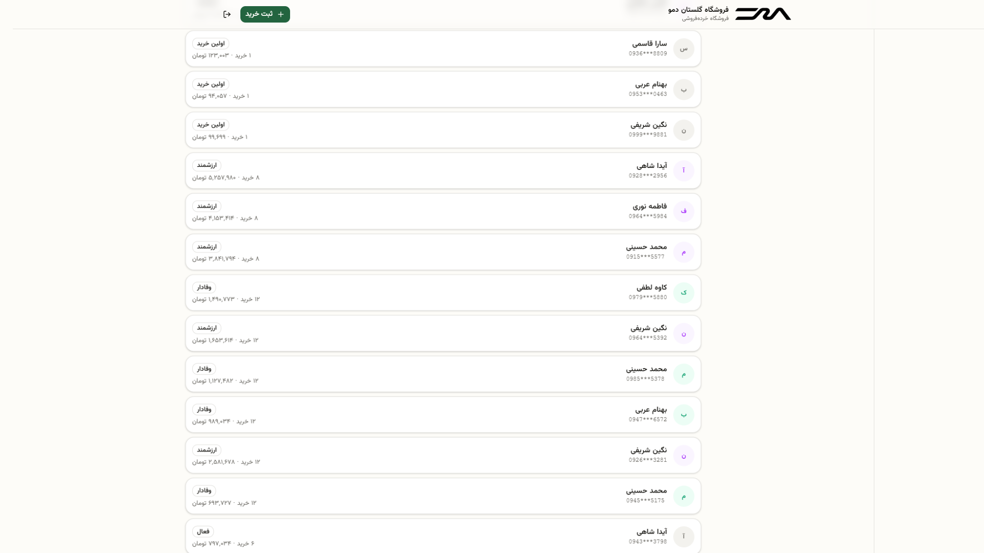 مشتریها و سگمنتها